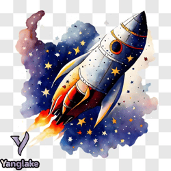 rocket ship in space png design 269