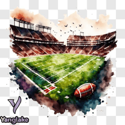 empty football stadium watercolor painting png design 277