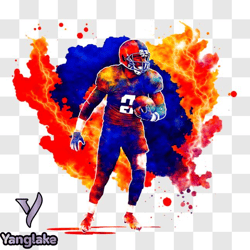 colorful football player in action png design 281