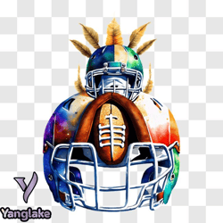 stylish football helmet with unique eagle design png design 292