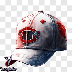 Stylish Red, White, and Blue Baseball Cap PNG Design 10