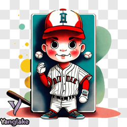 young boy in baseball attire playing sports png design 25