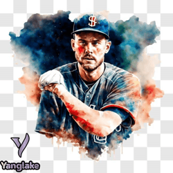 colorful baseball painting png design 32