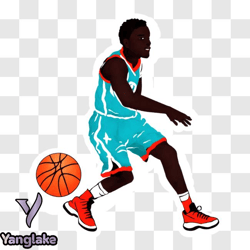 basketball player dribbling the ball png design 54