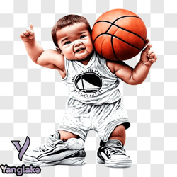 adorable baby playing basketball png design 87