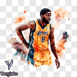 colorful watercolor painting of basketball player png design 89