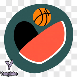 watermelon and basketball in upside down heart shape png design 99