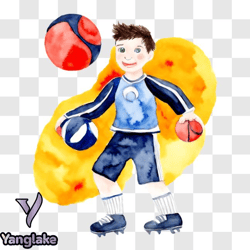 young boy with basketball png design 98