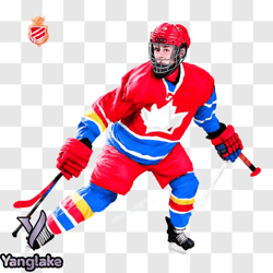 hockey player ready to hit puck with hockey stick png design 125