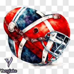 norway flag hockey helmet watercolor painting png design 131