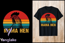 Mama Hen Retro Vintage T Shirt Design 140