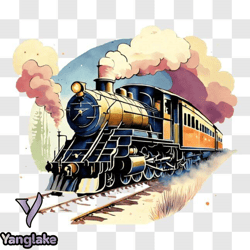 old fashioned train on the move png design 166