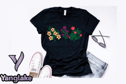 vintage wild flower t shirt design design 187