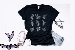 vintage botanical flower t shirt design design 197