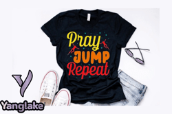 pray jump repeat vintage t shirt design design 200