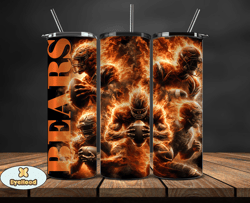 chicago bears  glow tumbler wraps, , nfl logo,, nfl sports, nfl design png by nfl tumbler png by eyehood  02