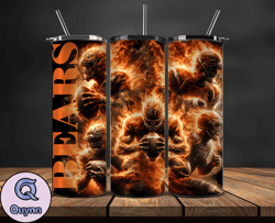 chicago bears  glow tumbler wraps, , nfl logo,, nfl sports, nfl design png, design by quynn store  02