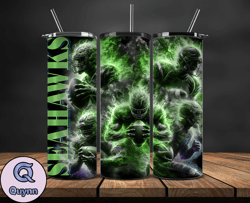 seattle seahawks glow tumbler wraps, , nfl logo,, nfl sports, nfl design png, design by quynn store  27