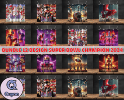 bundle 12 design kansas city chiefs vs san francisco 49ers super bowl tumbler png, super bowl 2024 tumbler wrap, 32 team