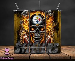 pittsburgh steelers  tumbler wrap, logo tumbler wraps, nfl football teams png, sport team tumbler, logo nfl tumbler by p