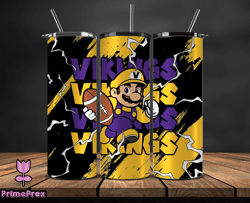 minnesota vikings tumbler wrap, mario tumbler wrap, nfl logo png, tumbler designs, nfl football png by primeprex 32