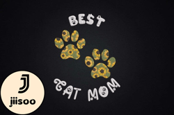 best cat mom paw sunflower mother gift design 59