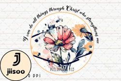 bible verse christian flower vintage png design 08