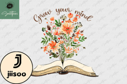grow your mind book with flowers vintage design 46