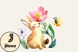 watercolor spring baby animal clipart design 96