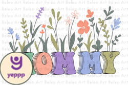 mommy mama with flower retro sublimationdesign 05