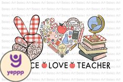 peace love teacher retro subliamtion pngdesign 11