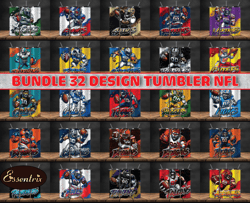 bundle 32 design nfl teams, nfl logo, tumbler design, design bundle football, nfl tumbler design 10