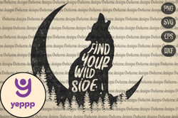 vintage wolf find your wild side design 123