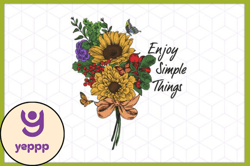 enjoy simple things vintage floral png design 135