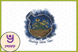 healing takes time floral vintage design 134