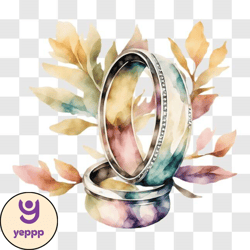 symbolize love and commitment with wedding rings on watercolor background png design 199