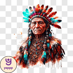 portrait of a native american man png design 213