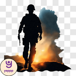 soldier silhouette at sunset png218 design 220