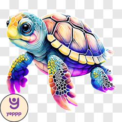 vibrant sea turtle in the blue ocean png design 223