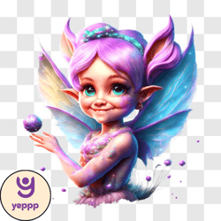 playful cartoon fairy with pink hair and blue wings png design 235