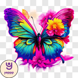 colorful butterfly in flight with vibrant wings png design 239