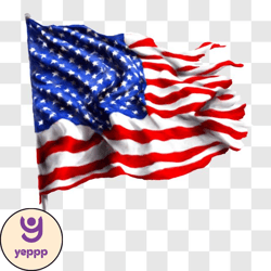 waving american flag png design 266