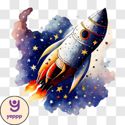 rocket ship in space png design 269