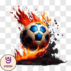 burning soccer ball   promotional image png design 272