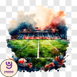 watercolor painting of an empty football field png design 291