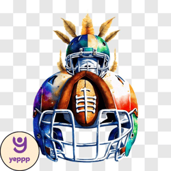 stylish football helmet with unique eagle design png design 292