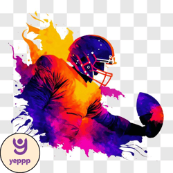 colorful football player with ball png design 304