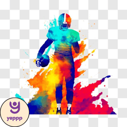 colorful paint splatters football player png design 306