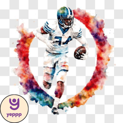 detroit lions football player watercolor painting png design 308