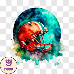 colorful miami dolphins football helmet png design 310